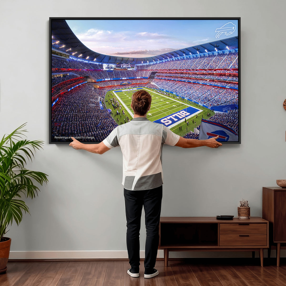 57873-MGV-CV-36X24 - Buffalo Bills Football Team Print Canvas - Buffalo Highmark Stadium Wall Art Canvas Print