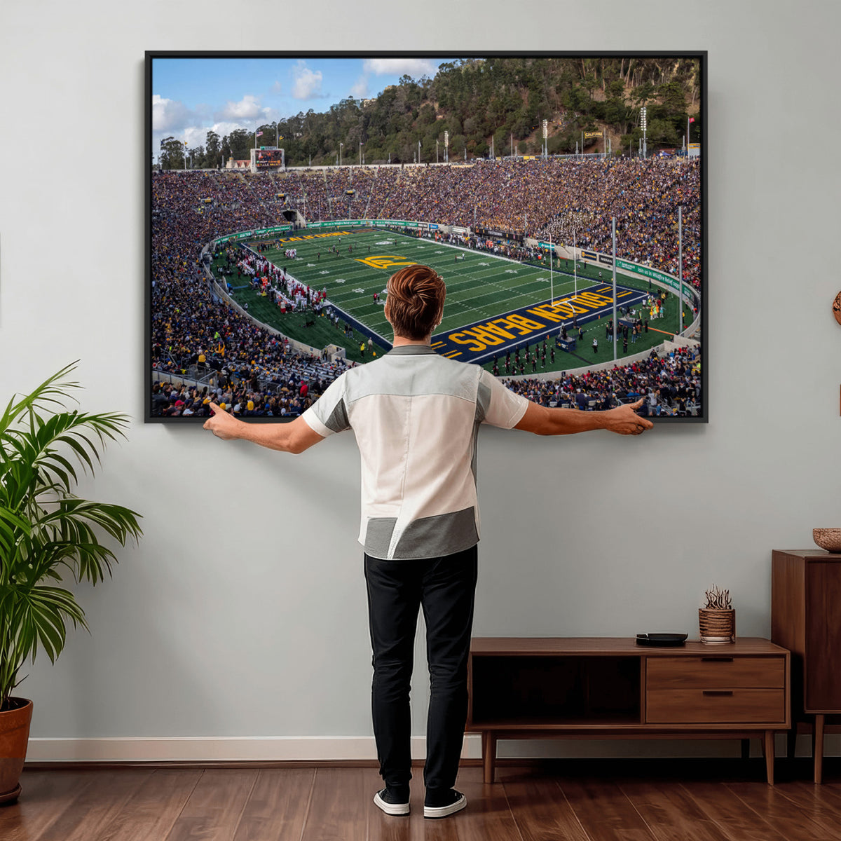 38054-MGV-CV-36X24 - University of California Golden Bears Football Team Print - Berkeley California Memorial Stadium Art