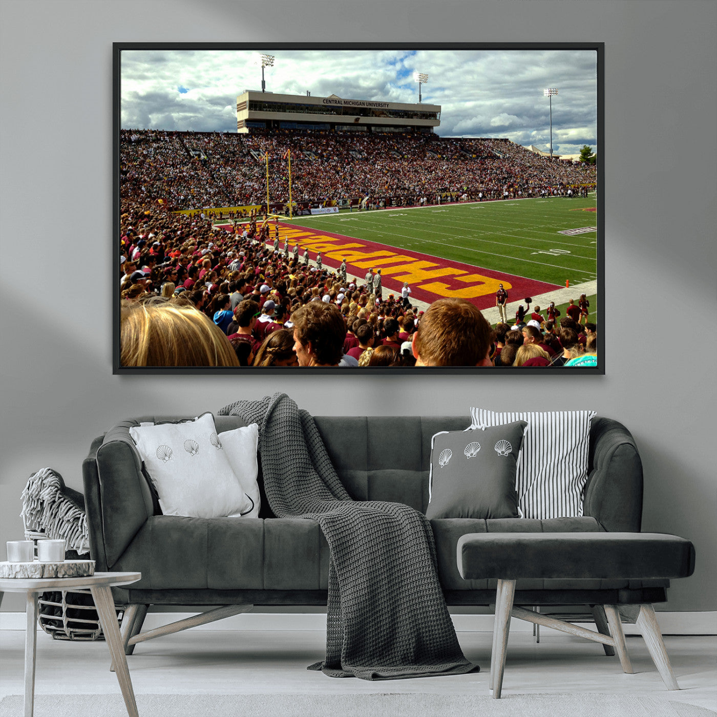 MGV-FC-36X24 - Central Michigan University Chippewas Football Team Print - Mount Pleasant Kelly/Shorts Stadium Wall