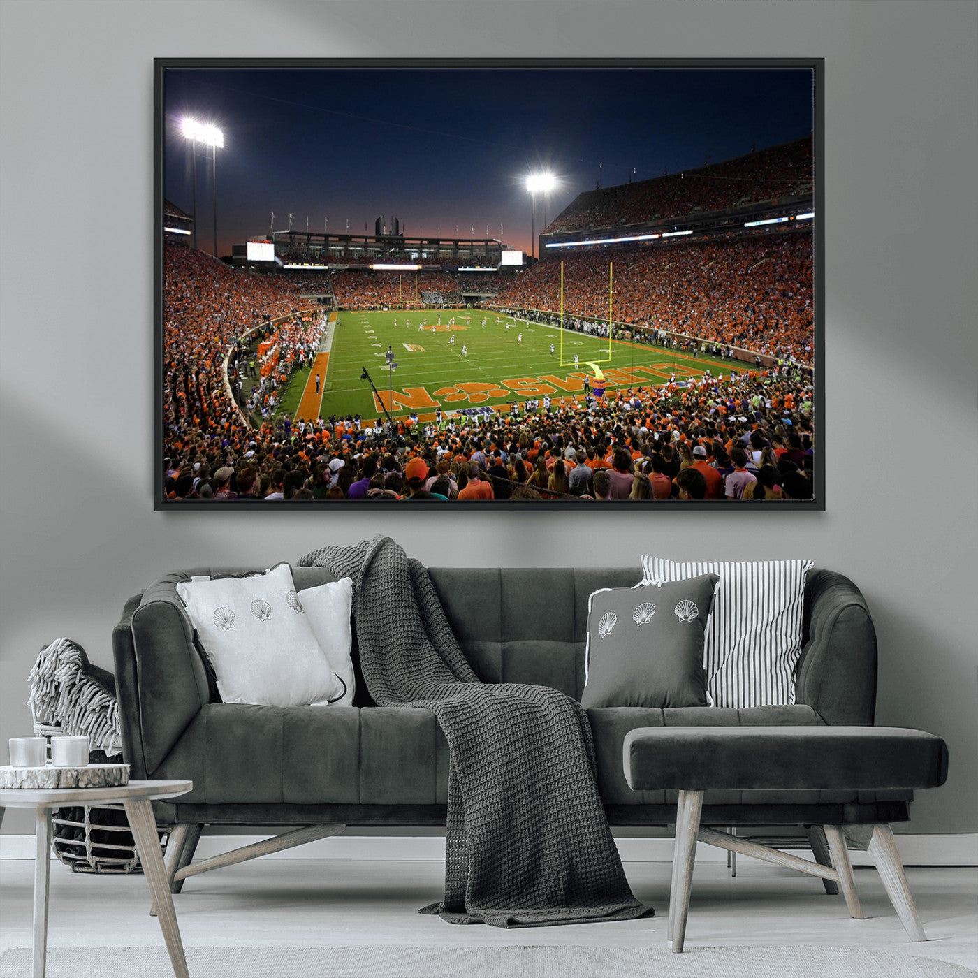 MGV-FC-36X24 - Clemson University Tigers Art Print, Football Team Print - Clemson Memorial Stadium Wall Art Canvas