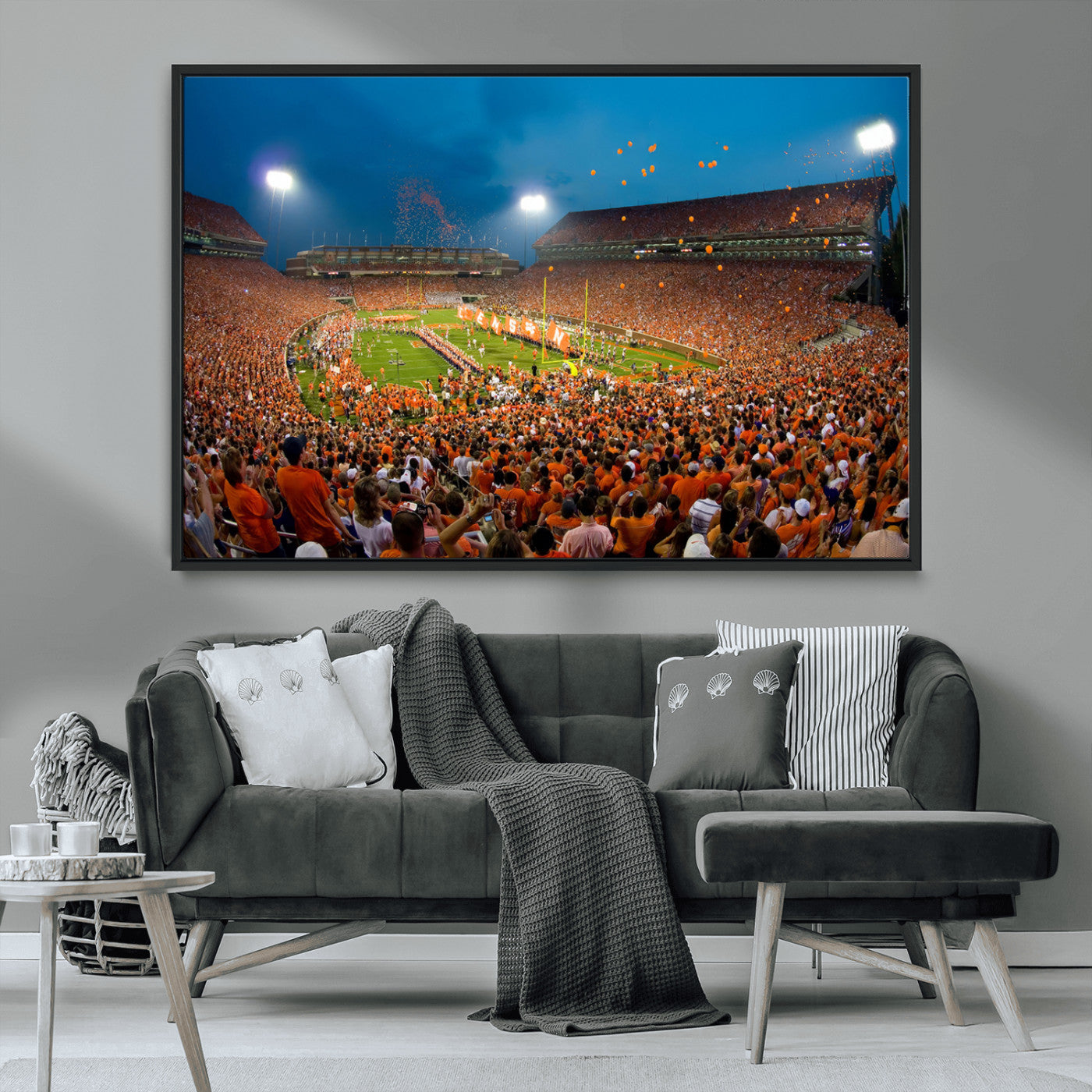 MGV-FC-36X24 - Clemson University Tigers Football Team Print - Clemson Memorial Stadium Wall Art Canvas Print