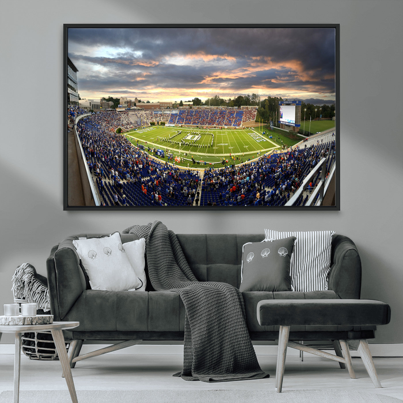 MGV-FC-36X24 - Duke University Blue Devils Football Team Print - Durham Wallace Wade Stadium Wall Art Canvas Print