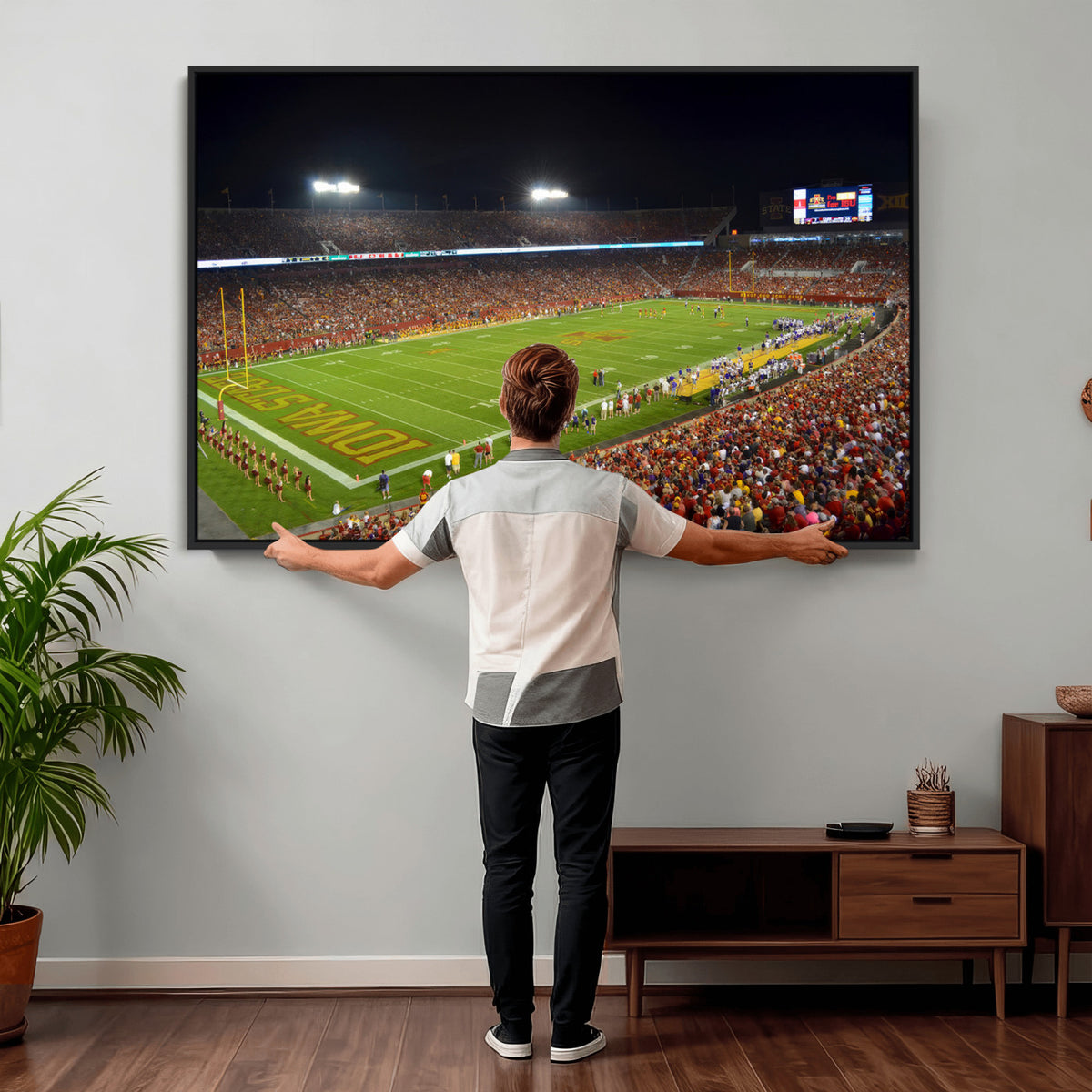 27211-MGV-CV-36X24 - Iowa State University Cyclones Football Team Print, Ames, Extra Large Game Room Wall Decor
