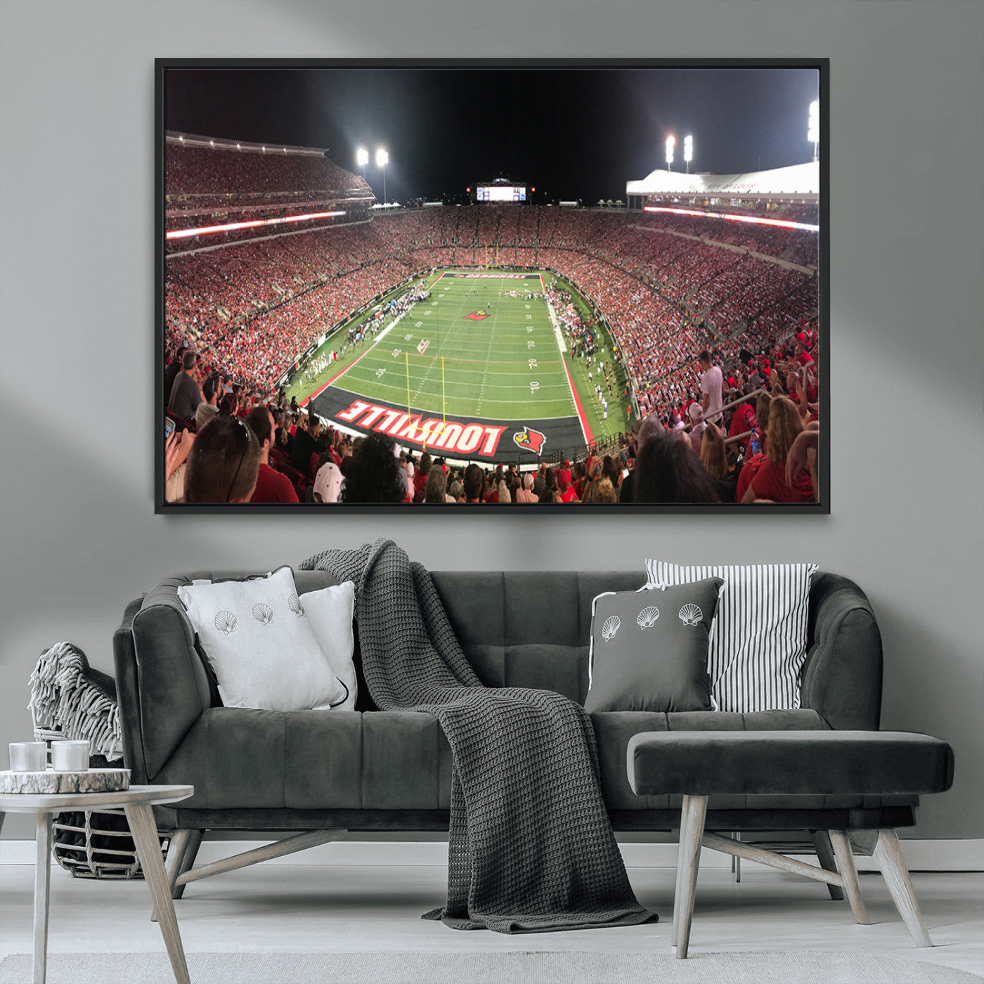 MGV-FC-36X24 - University of Louisville Cardinals Football Team Print - Louisville Cardinal Stadium Wall Art Canvas
