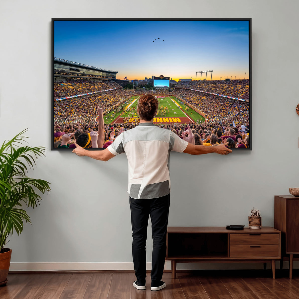 84421-MGV-CV-36X24 - University of Minnesota Golden Gophers Art Print, Football Team Print - Minneapolis Huntington Bank