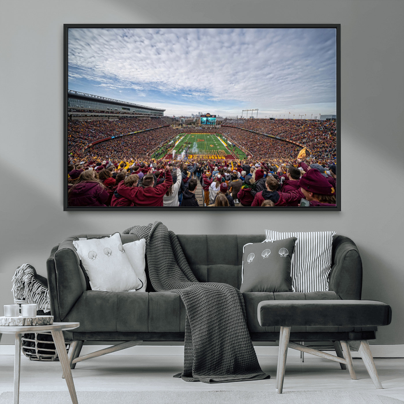MGV-FC-36X24 - University of Minnesota Golden Gophers Football Team Print - Minneapolis Huntington Bank Stadium Art