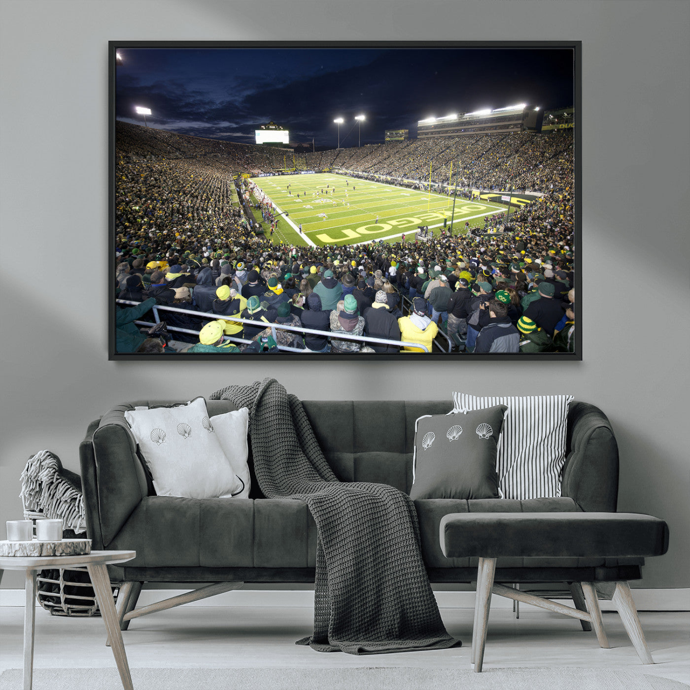 MGV-FC-36X24 - University of Oregon Ducks Football Team Print - Eugene Autzen Stadium Wall Art Canvas Print