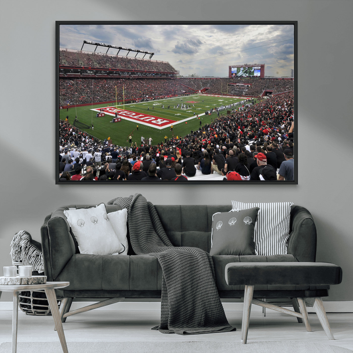 MGV-FC-36X24 - Rutgers Scarlet Knights Football Team Print - SHI Stadium, Piscataway Wall Art Canvas Print