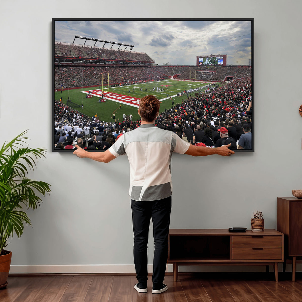 66777-MGV-CV-36X24 - Rutgers Scarlet Knights Football Team Print, SHI Stadium