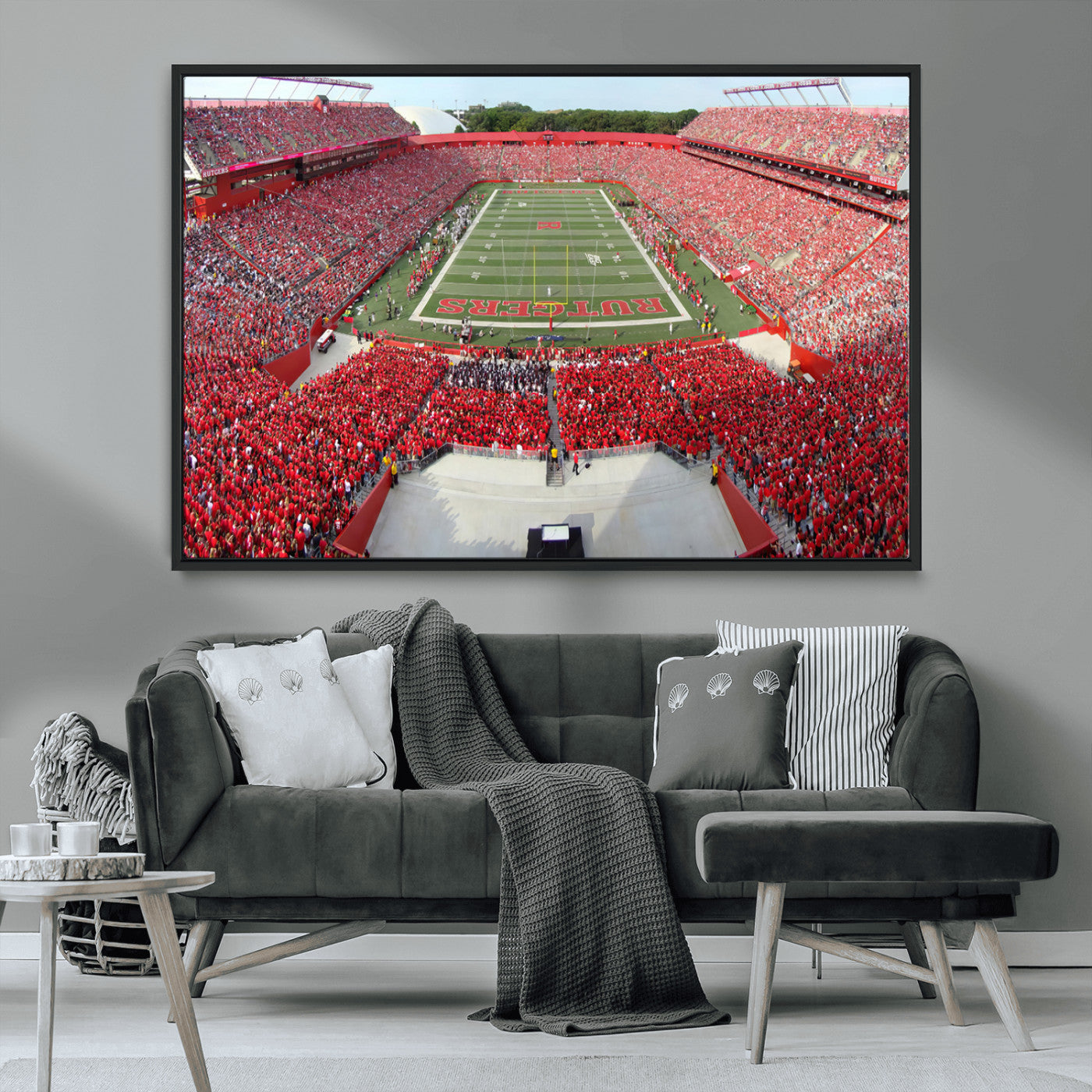 MGV-FC-36X24 - Rutgers Scarlet Knights Football Team Print - Piscataway SHI Stadium Wall Art Canvas Print