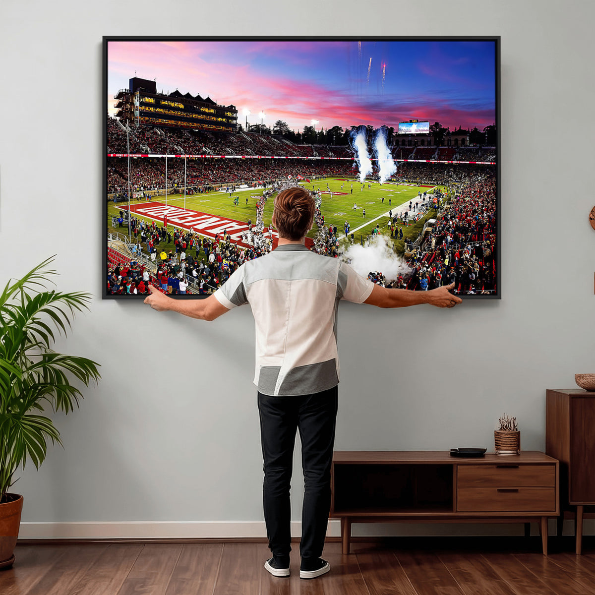25557-PAN-FL-20X10 - Stanford University Cardinal Football Team Print - Stanford Stadium Wall Art Canvas Print