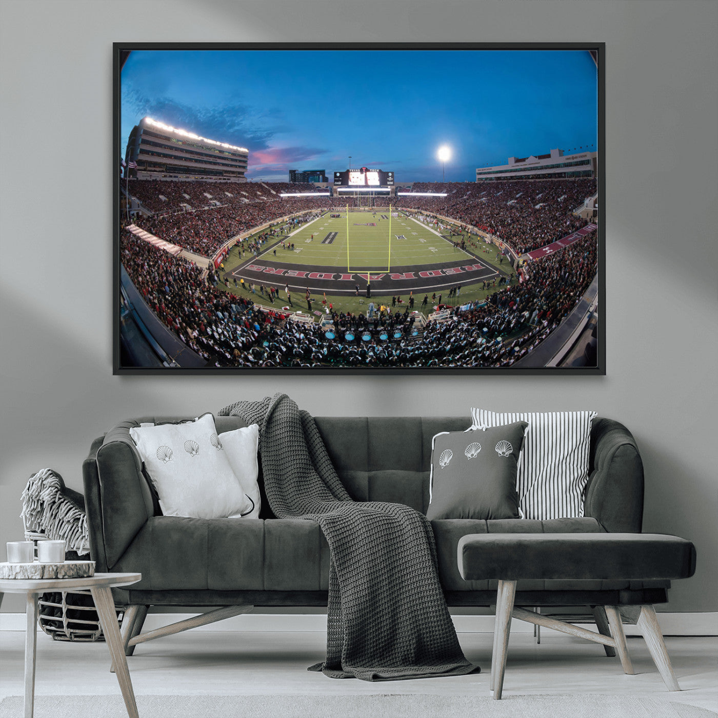 MGV-FC-36X24 - Texas Tech Red Raiders Canvas, Framed Football Team Print - Lubbock Jones AT&T Stadium Wall Art