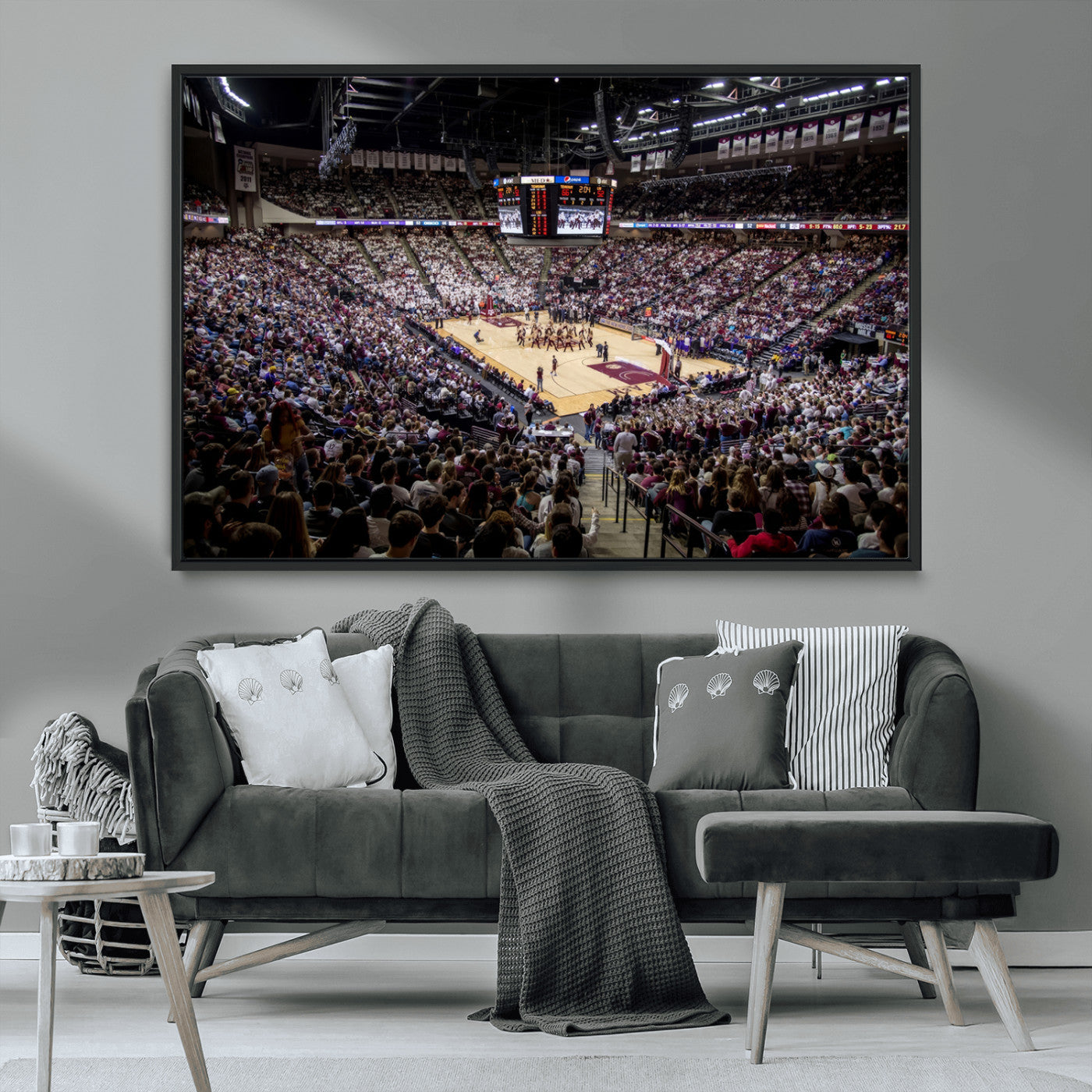 MGV-FC-36X24 - University of Nebraska Cornhuskers Basketball Team Print - Lincoln Red Arena Wall Art Canvas Print