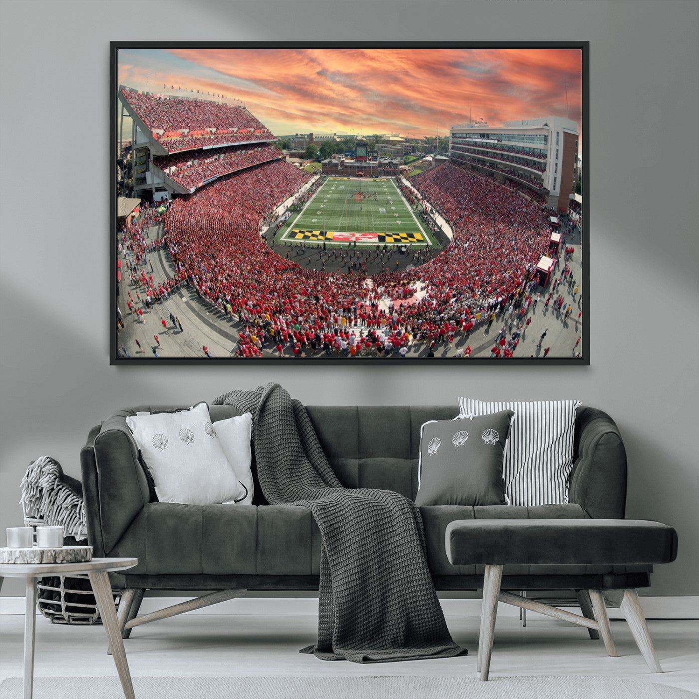 MGV-FC-36X24 - University of Maryland Terrapins Football Team Print - College Park SECU Stadium Wall Art Canvas