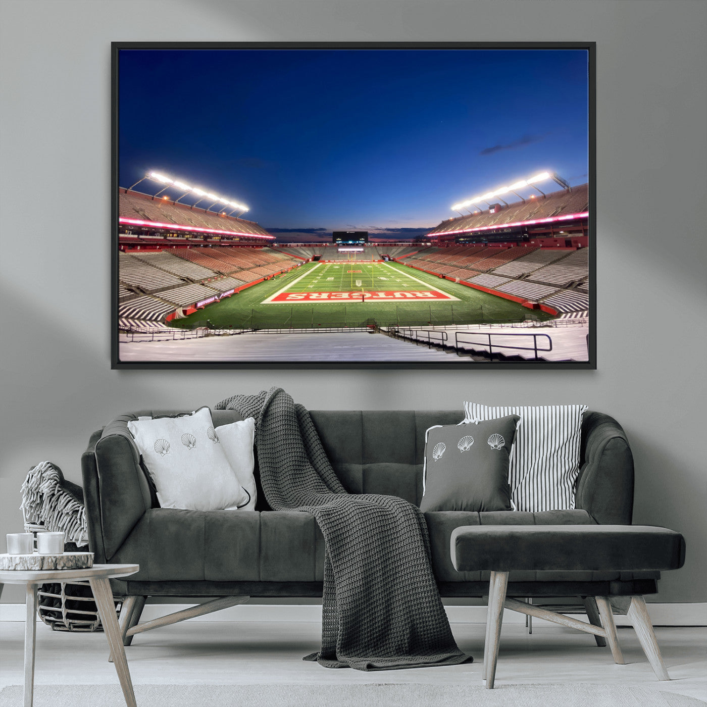 MGV-FC-36X24 - Rutgers Scarlet Knights Football Team Print - Piscataway SHI Stadium Wall Art Canvas Print