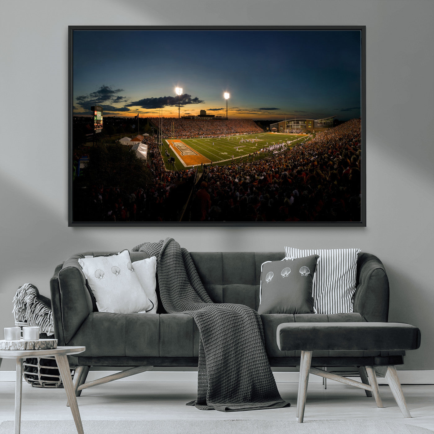MGV-FC-36X24 - Ball State Cardinals Football Team Print - Muncie Scheumann Stadium Wall Art Canvas Print