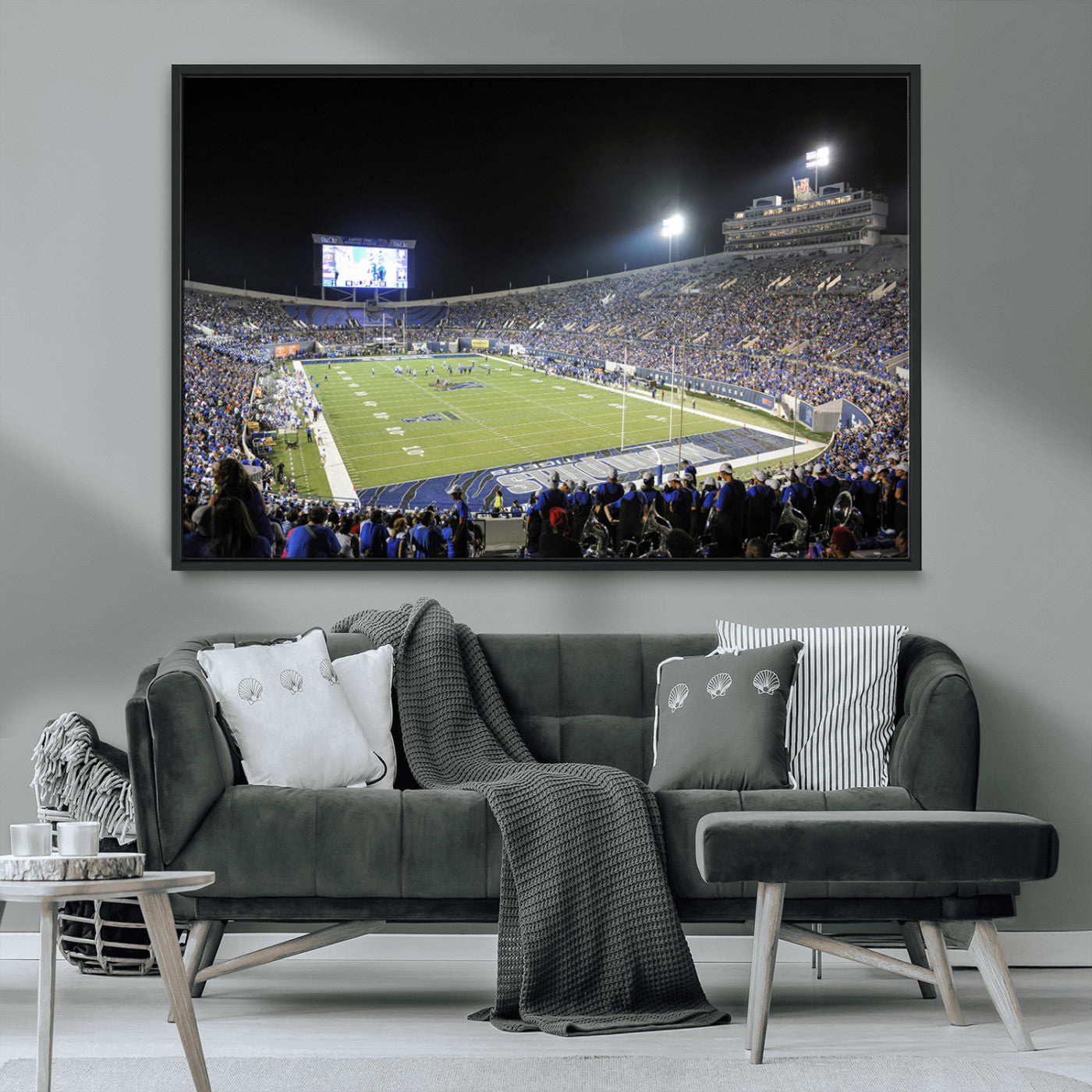 MGV-FC-36X24 - University of Memphis Tigers Football Team Print - Memphis Simmons Bank Liberty Stadium Wall Art