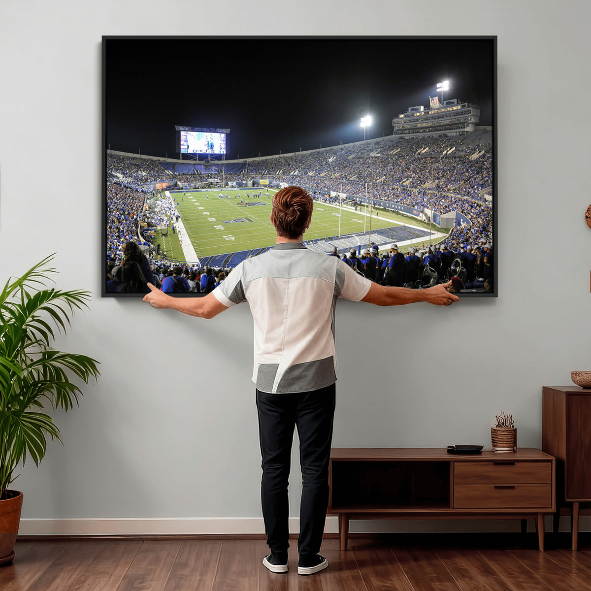 10894-PAN-FL-20X10 - University of Memphis Tigers Football Team Print - Memphis Simmons Bank Liberty Stadium Wall Art