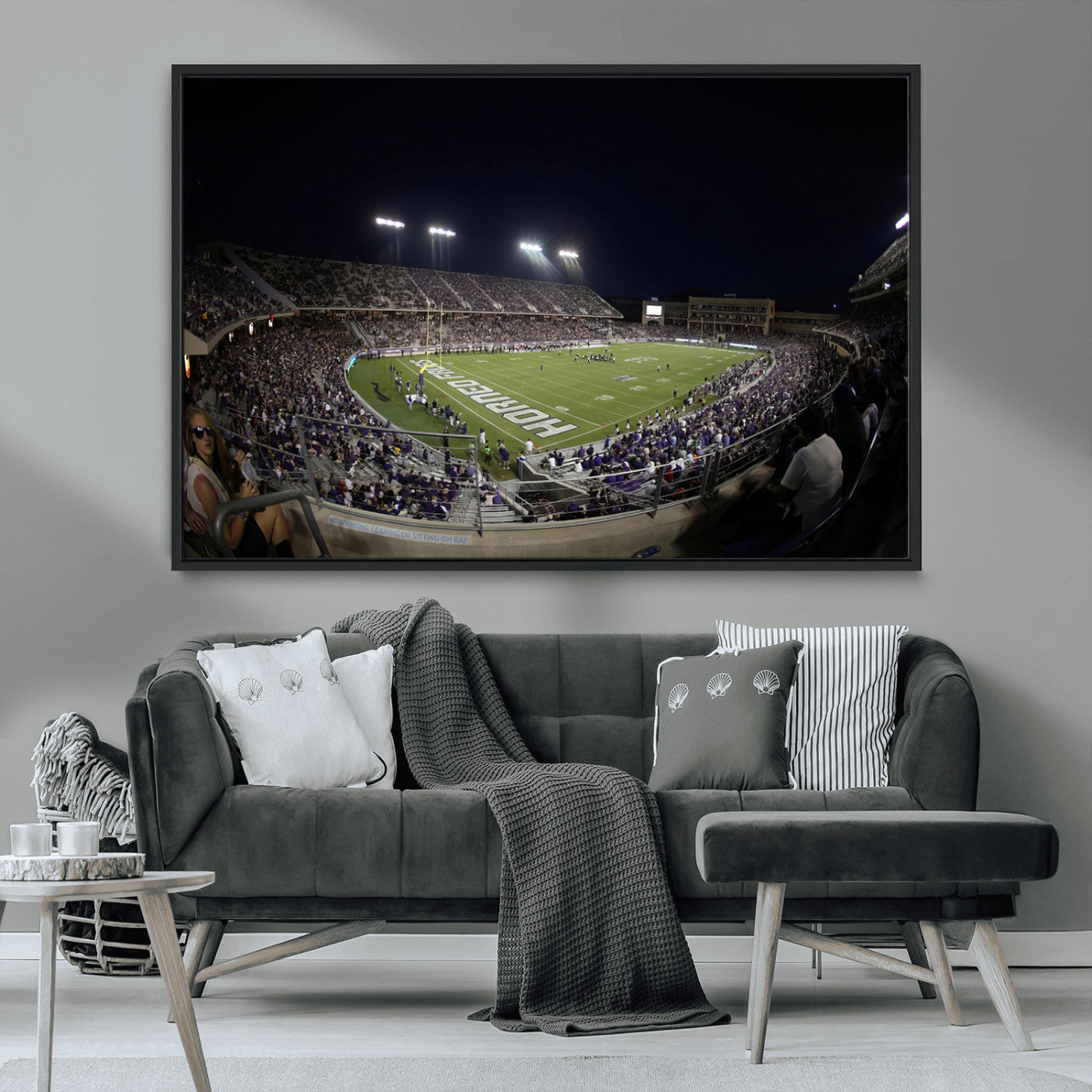 MGV-FC-36X24 - TCU Horned Frogs Football Team Print - Fort Worth Amon G. Carter Stadium Wall Art Canvas Print.