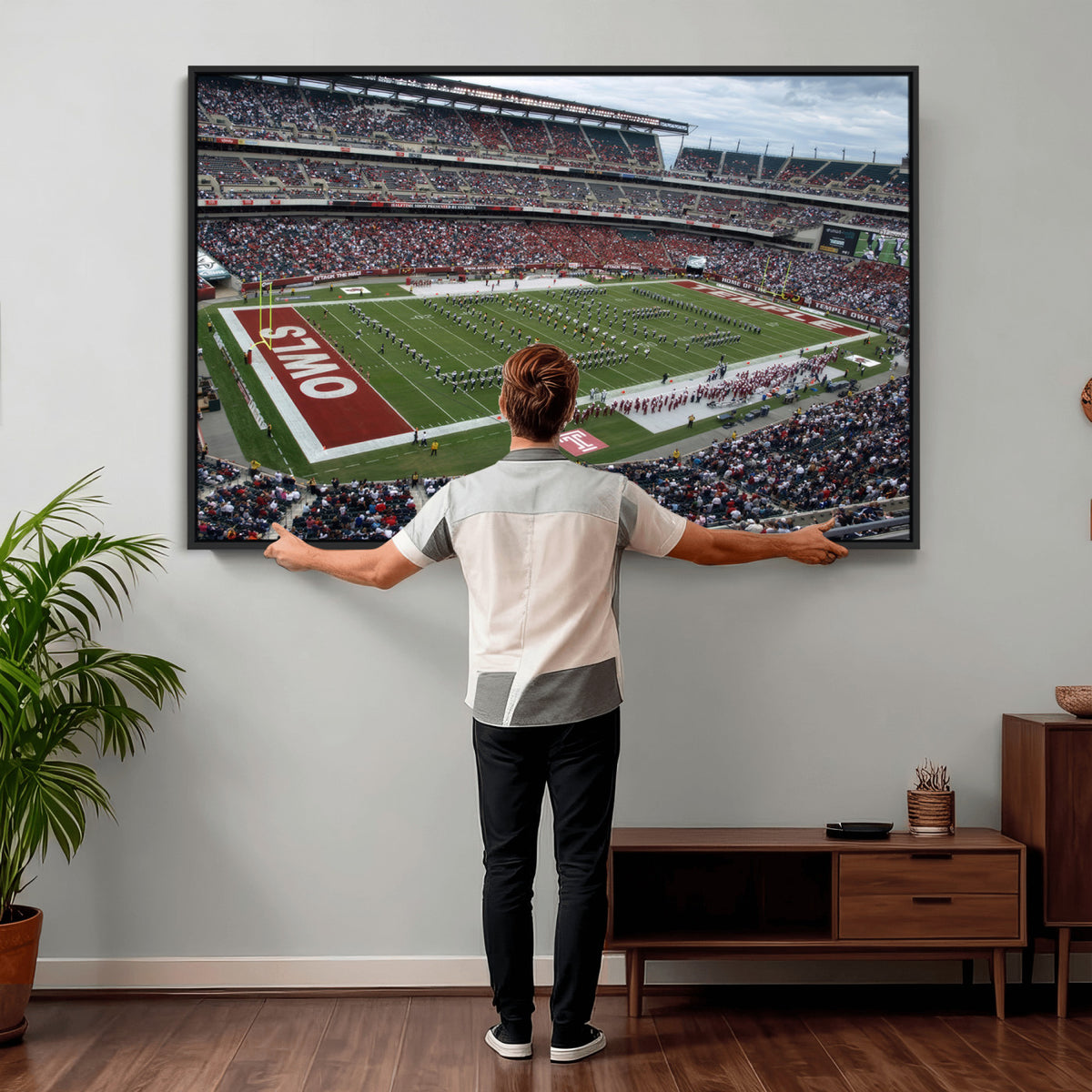 15310-PAN-FL-20X10 - The Temple University Owls Athletics Team Print - Philadelphia Lincoln Financial Field Stadium Wall