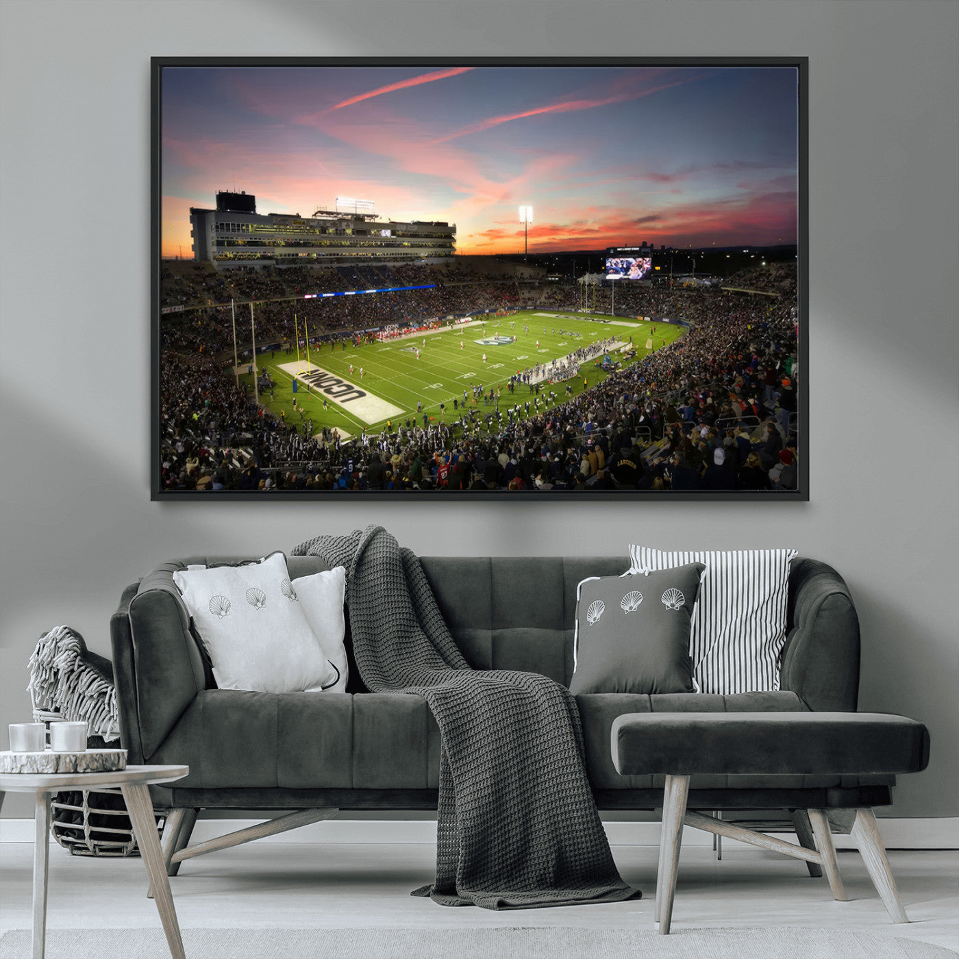 MGV-FC-36X24 - The University of Connecticut UCONN Huskies Football Team Print - East Hartford Pratt & Whitney