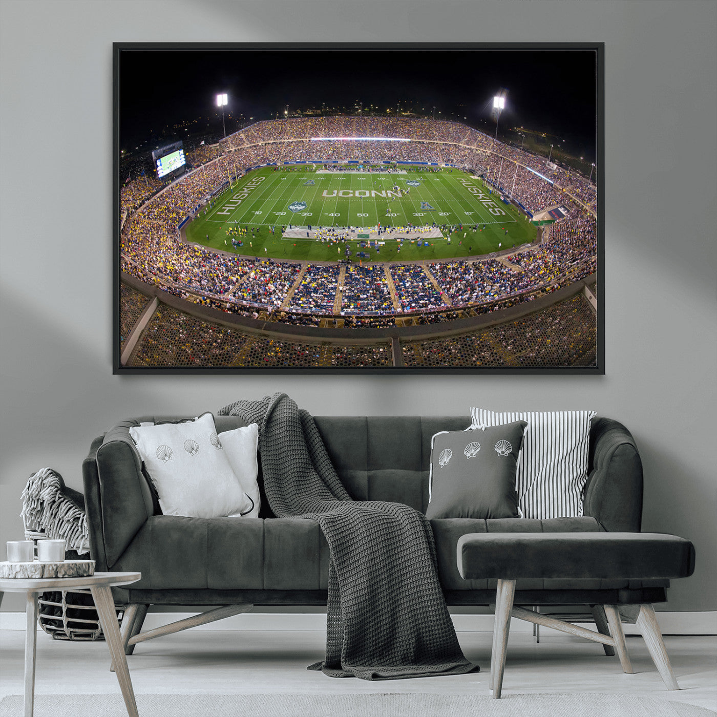 MGV-FC-36X24 - The University of Connecticut UCONN Huskies Football Team Print - East Hartford Pratt & Whitney