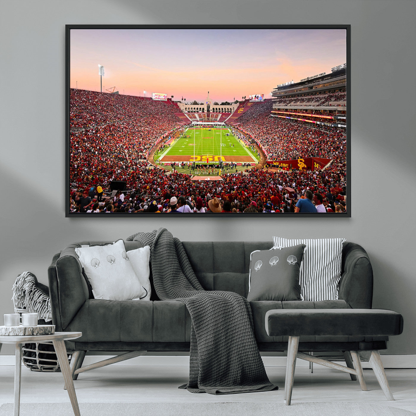 MGV-FC-36X24 - The University of Southern California USC Trojans Football Team Print - Los Angeles Memorial