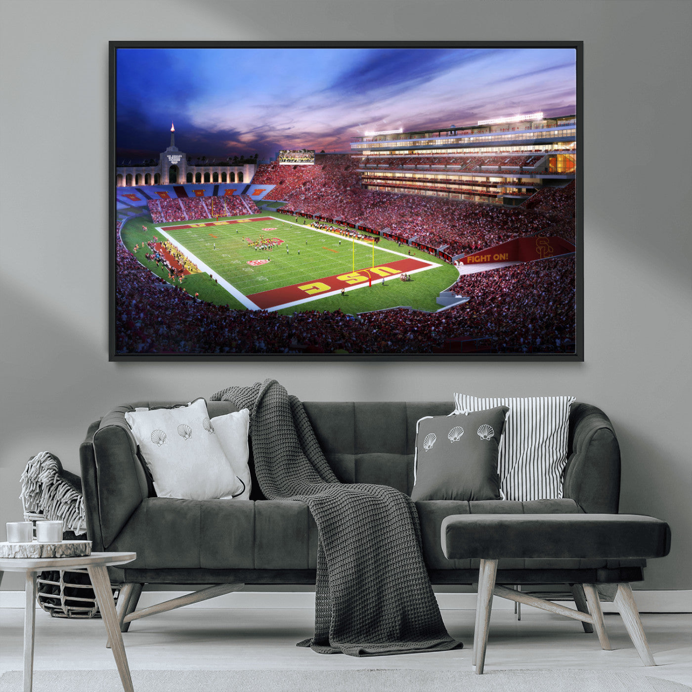 MGV-FC-36X24 - The University of Southern California USC Trojans Football Team Print - Los Angeles Memorial