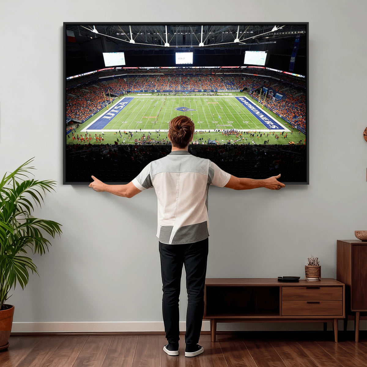 98617-MGV-CV-36X24 - The University of Texas at San Antonio Roadrunners Football Team Print, San Antonio Alamodome