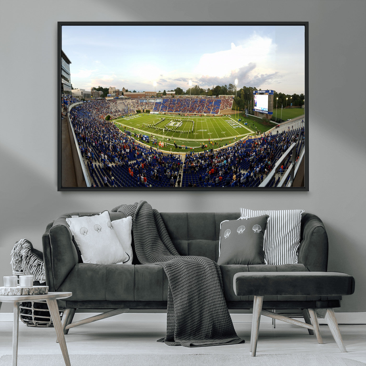 MGV-FC-36X24 - The Duke University Blue Devils Football Team Print - Durham Wallace Wade Stadium Wall Art Canvas