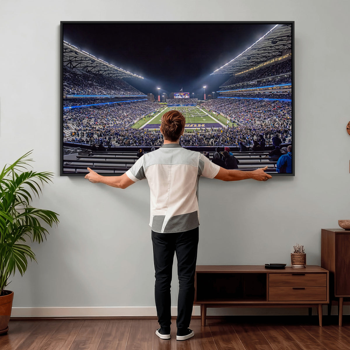 85780-MGV-CV-36X24 - The University of Washington Huskies Football Team Print, Extra Large Game Room Wall Decor
