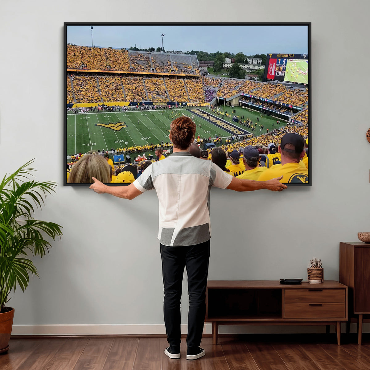 18056-MGV-CV-36X24 - Puskar Stadium Canvas Print Wall Art, Morgantown Print