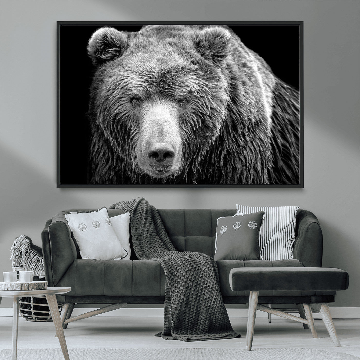 MGV-FC-36X24 - 399 Grizzly Bear Canvas Print | Ready to Hang Wall Art | Rustic Farmhouse & Cabin Decor | Wildlife