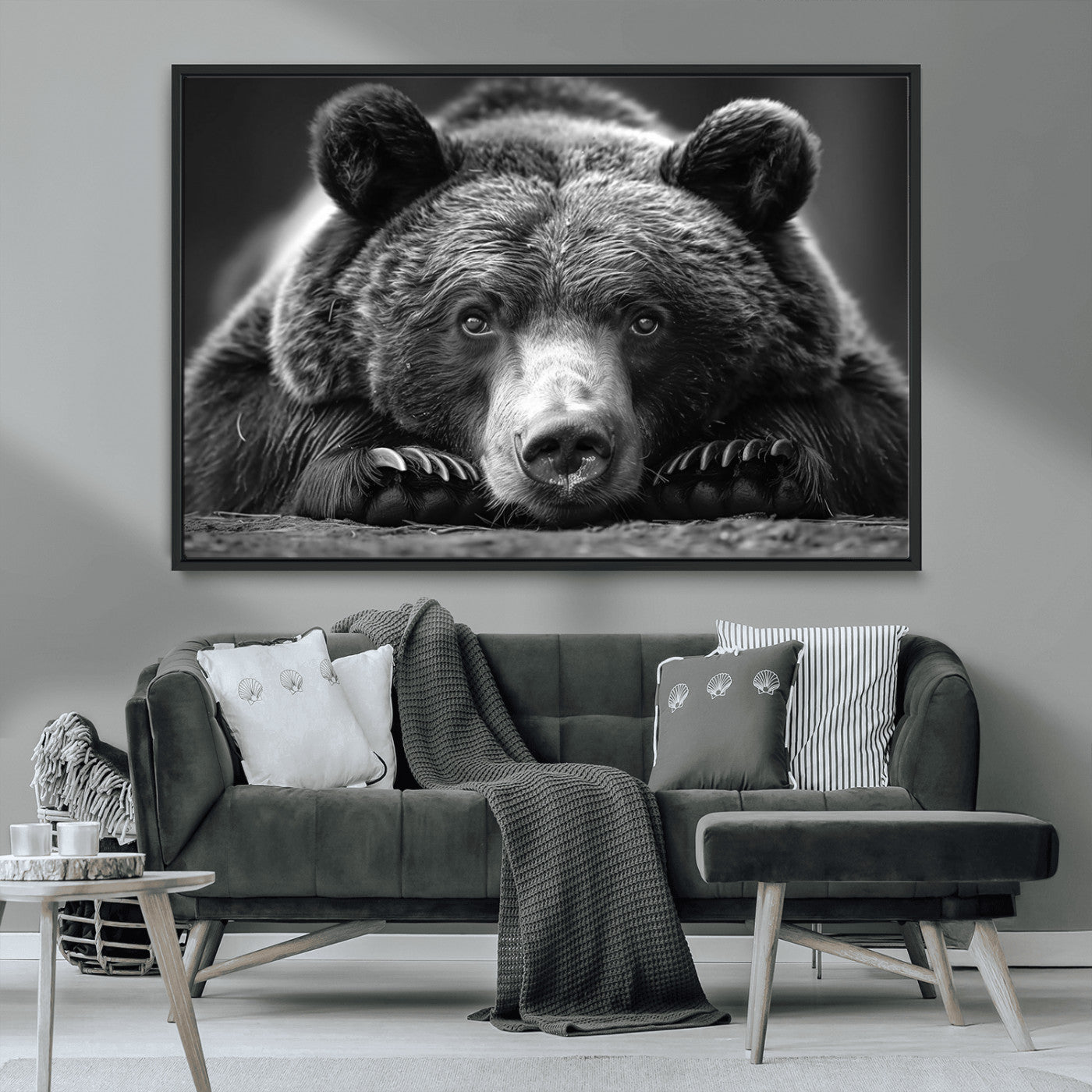 MGV-FC-36X24 - Resting Grizzly 399 Bear Canvas Print | Ready to Hang Wall Art | Rustic Cabin & Farmhouse Decor |