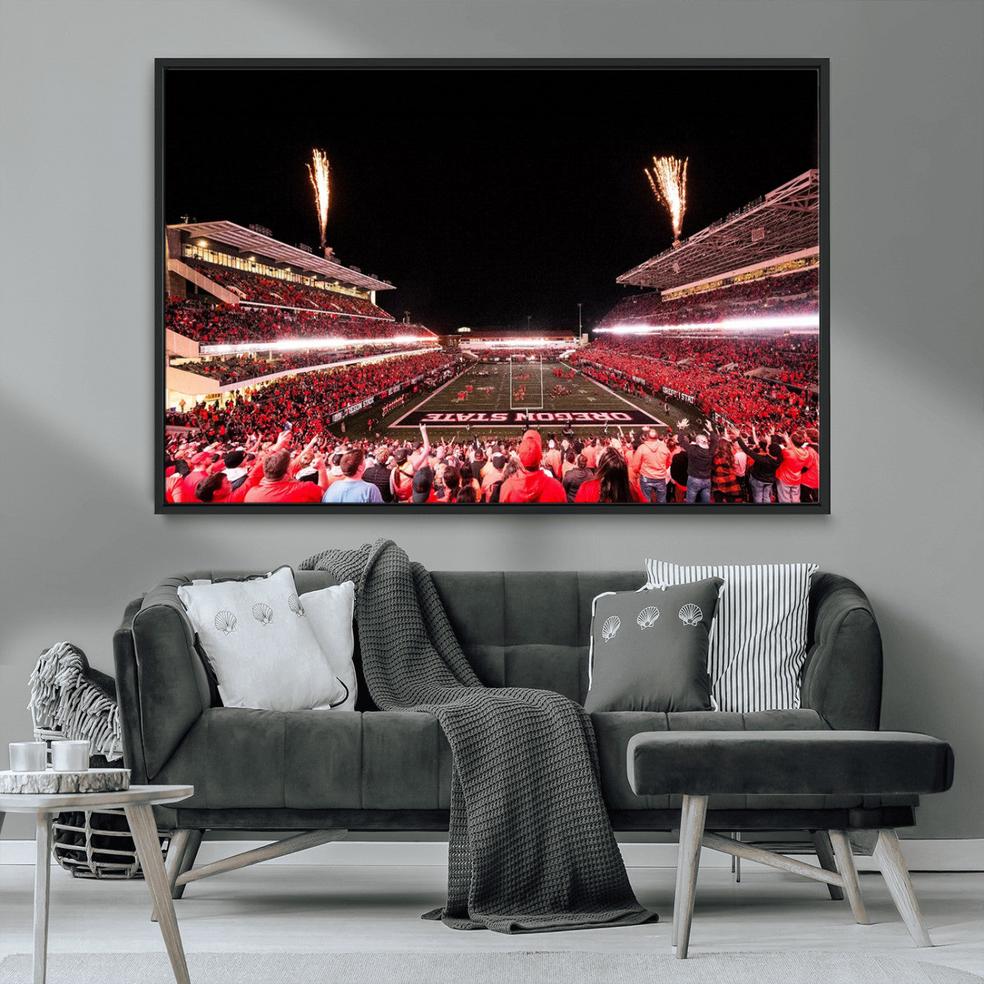MGV-FC-36X24 - Oregon State Beavers Football Team Print - Corvallis Reser Stadium Wall Art Canvas Print