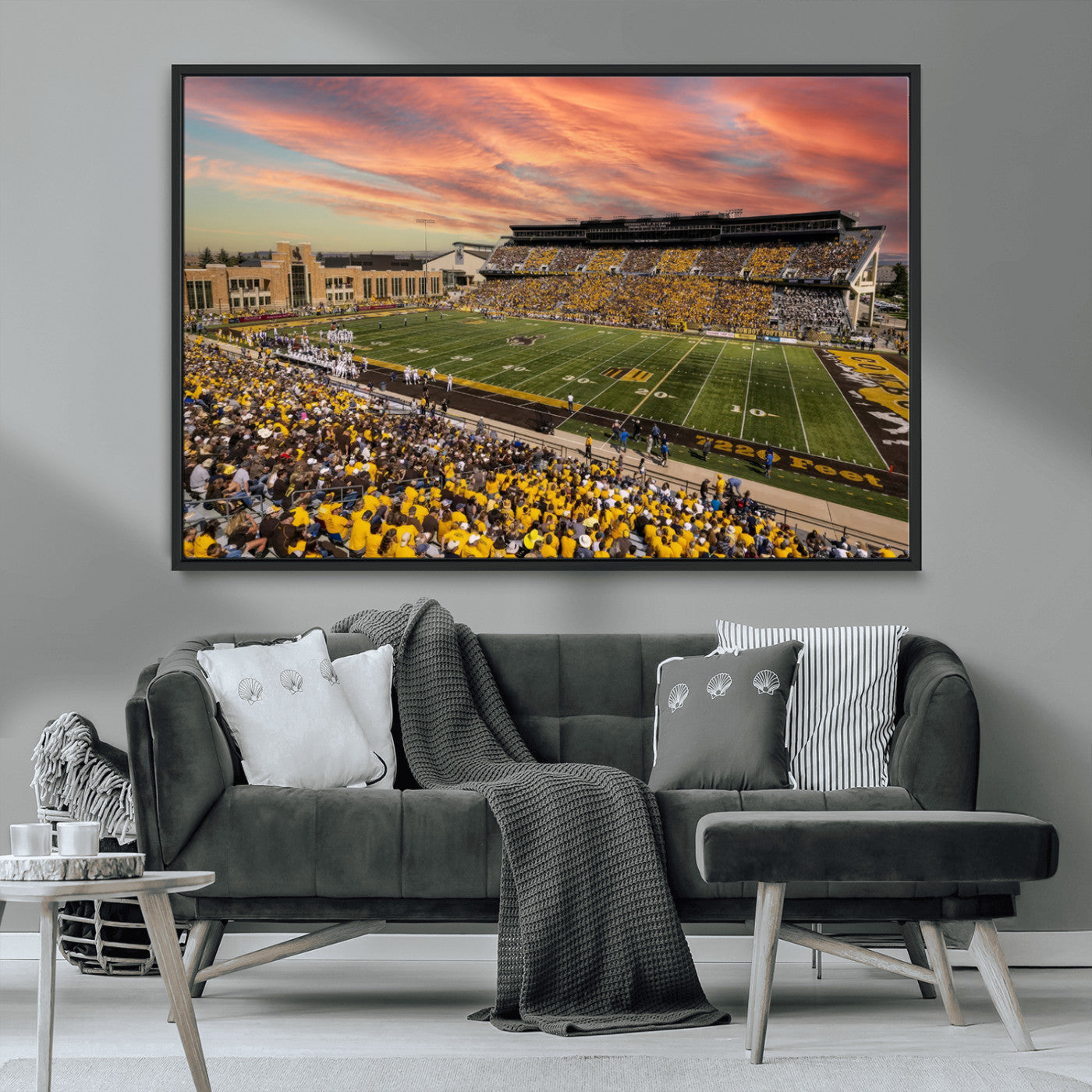 MGV-FC-36X24 - University of Wyoming Cowboys Football Team Print - Laramie Jonah Field War Memorial Stadium Wall