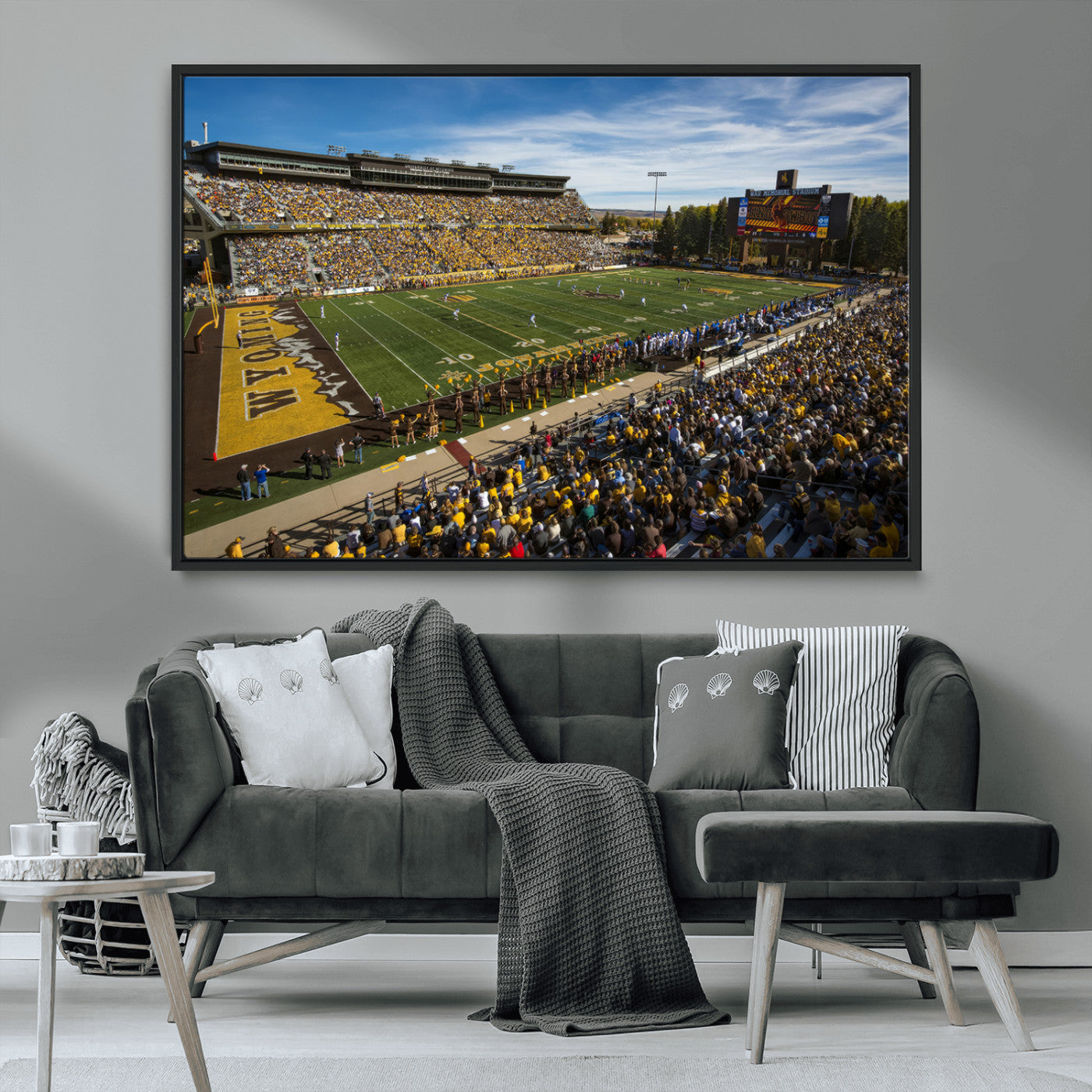 MGV-FC-36X24 - University of Wyoming Cowboys Football Team Print - Laramie Jonah Field War Memorial Stadium Wall