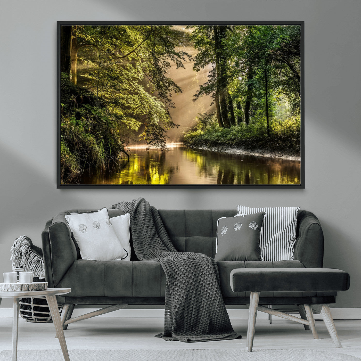 MGV-FC-36X24 - Forest Wall Art Print | River Landscape Wall Art | Perfect for Farmhouse Wall Decor, Cabin Wall Art