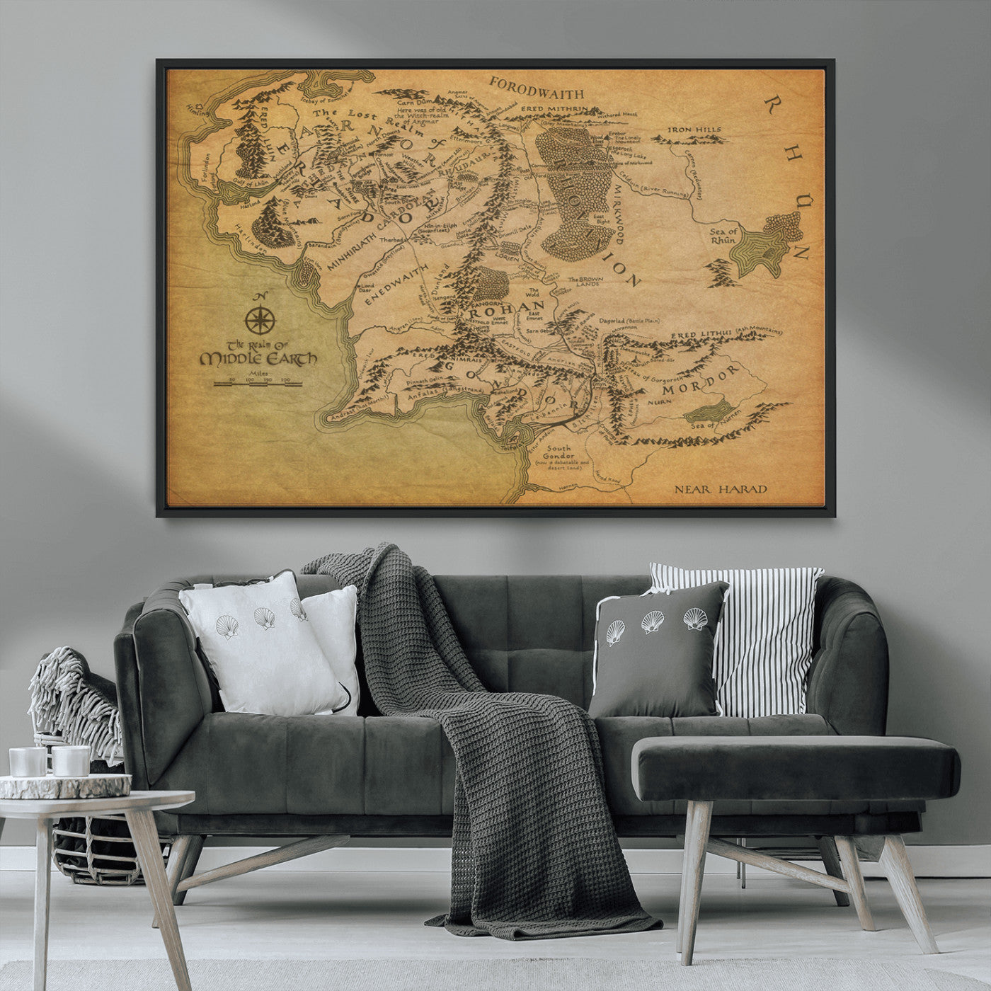 MGV-FC-36X24 - Push Pin World Map Canvas Print – Framed Wall Art for Couples to Track Their Travels – Anniversary