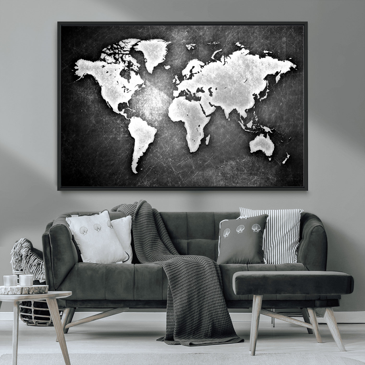 MGV-FC-36X24 - World Map Wall Art Canvas Print – Framed Wall Art for Anniversary Gift or Home Adventure Decor