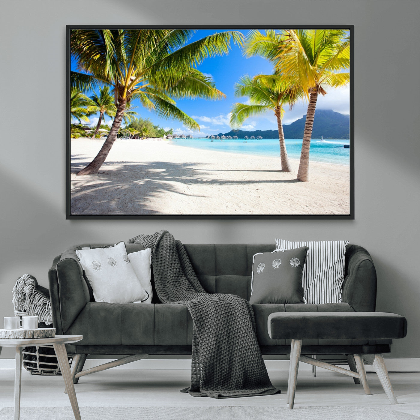 MGV-FC-36X24 - Blue Beach and Sea Wall Art Canvas Print