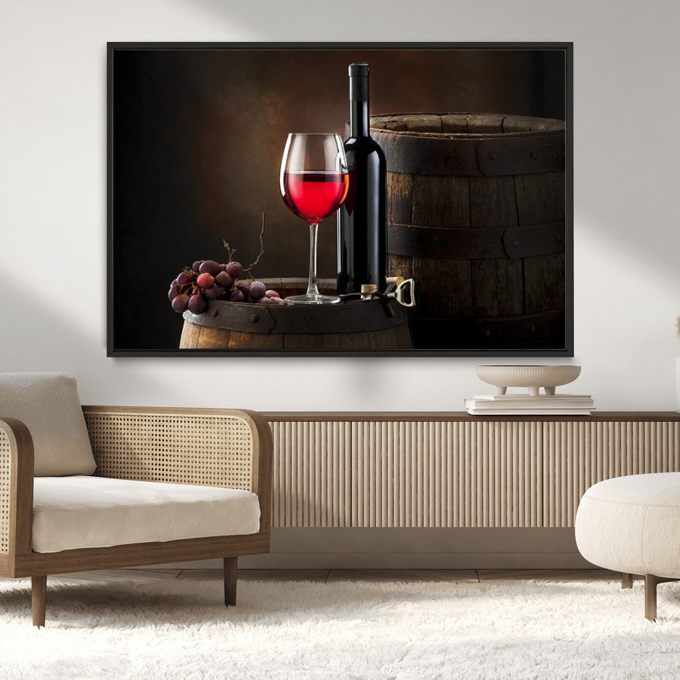 MGV-FC-36X24 - Red Wine and Bottle Canvas Print
