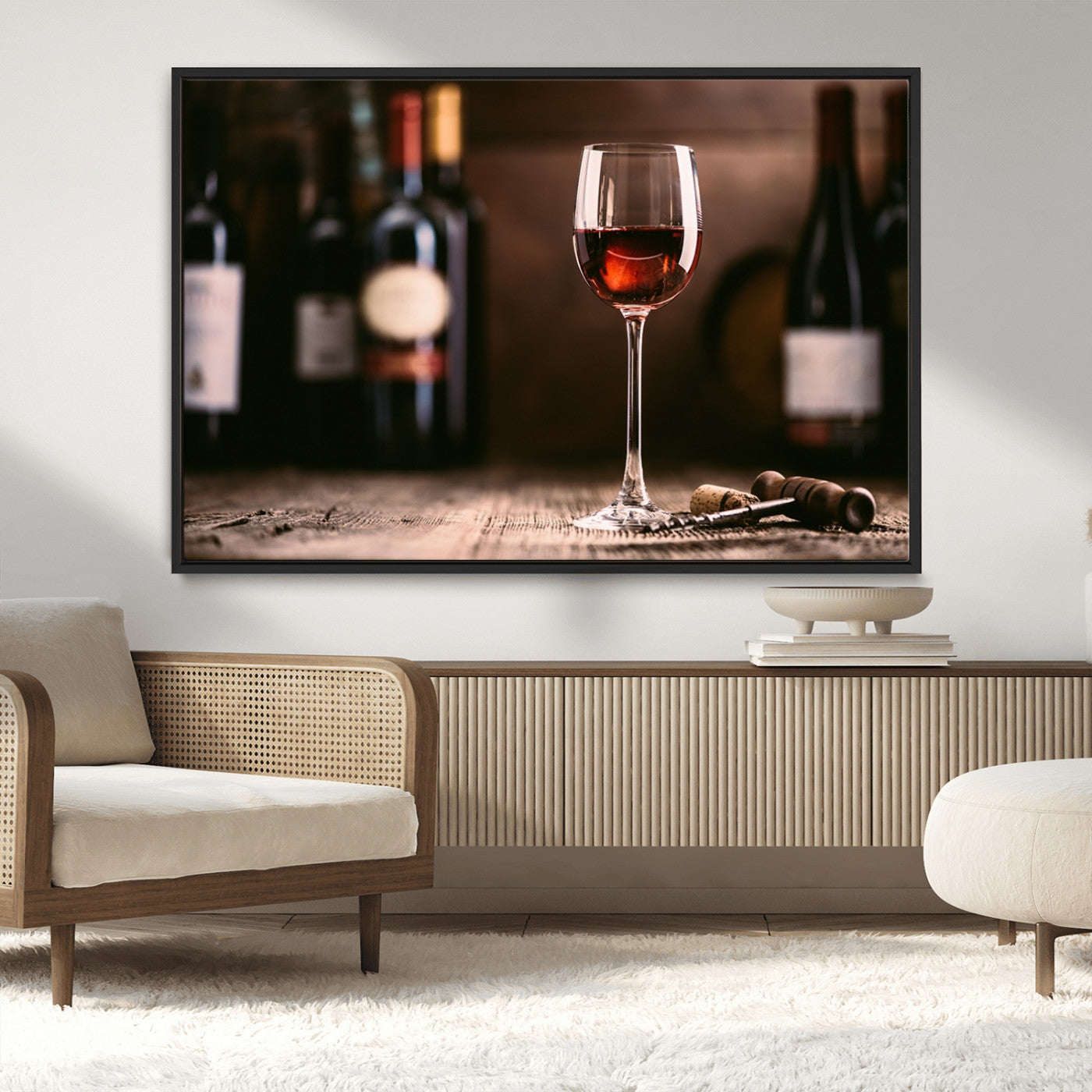 MGV-FC-36X24 - Red Wine and Bottle Canvas Print