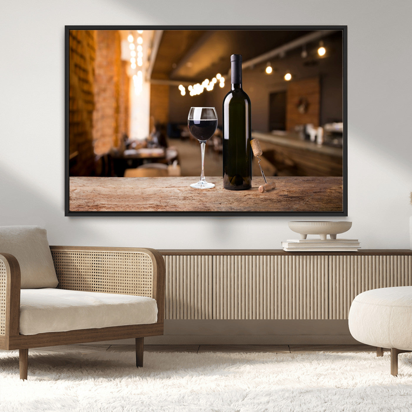 MGV-FC-36X24 - Wine and Bottle Wall Art Canvas Print