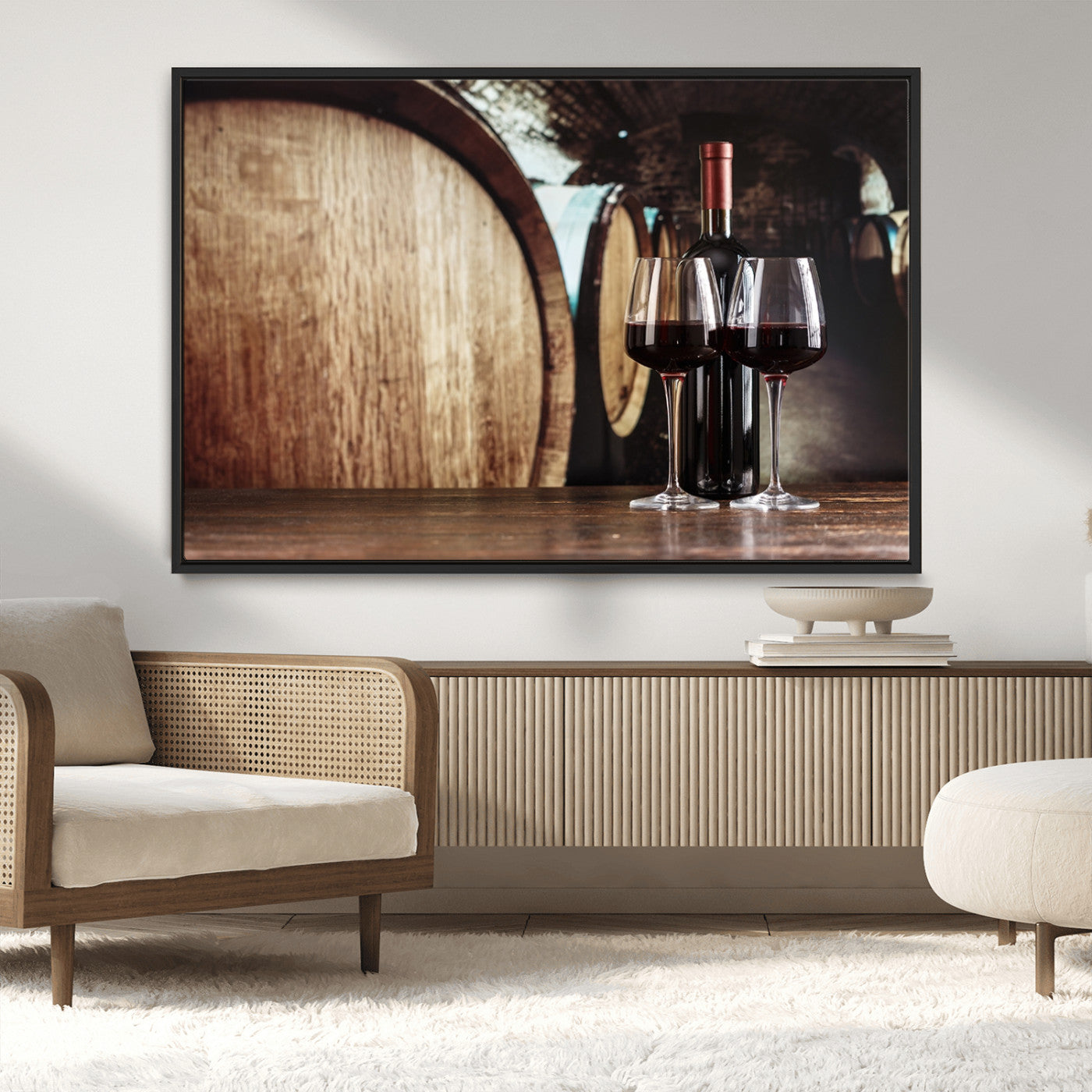 MGV-FC-36X24 - Wine and Barrel Wall Art Canvas Print