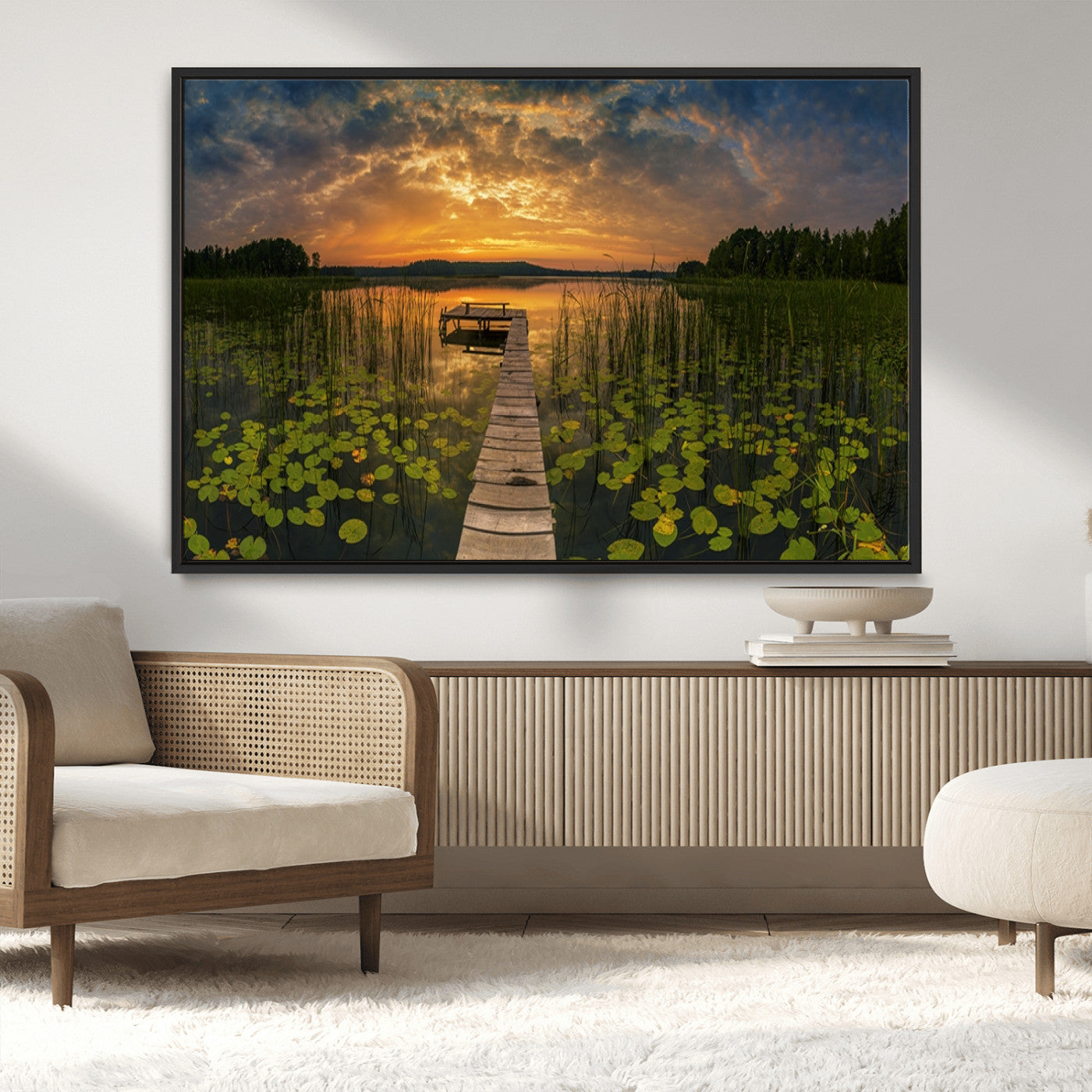 MGV-FC-36X24 - Lake and Flower Wall Art Canvas Print