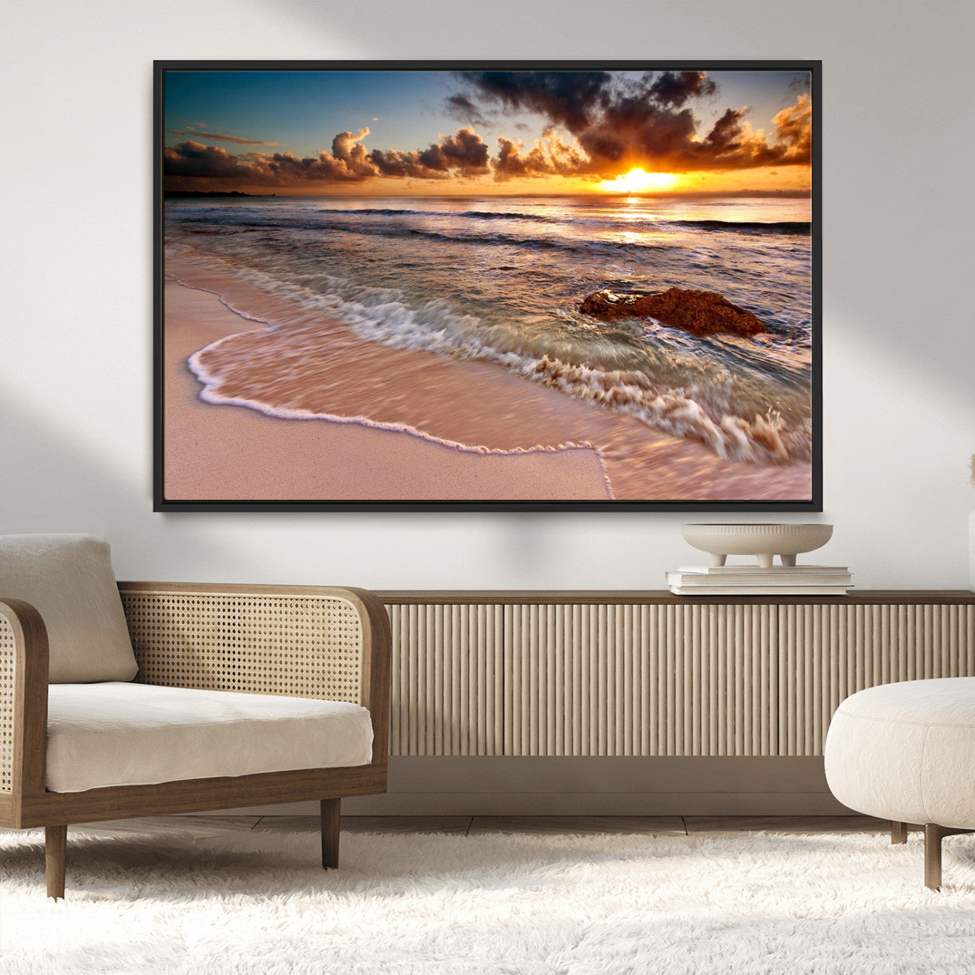 MGV-FC-36X24 - Sunset on Ocean Wall Art Canvas Print