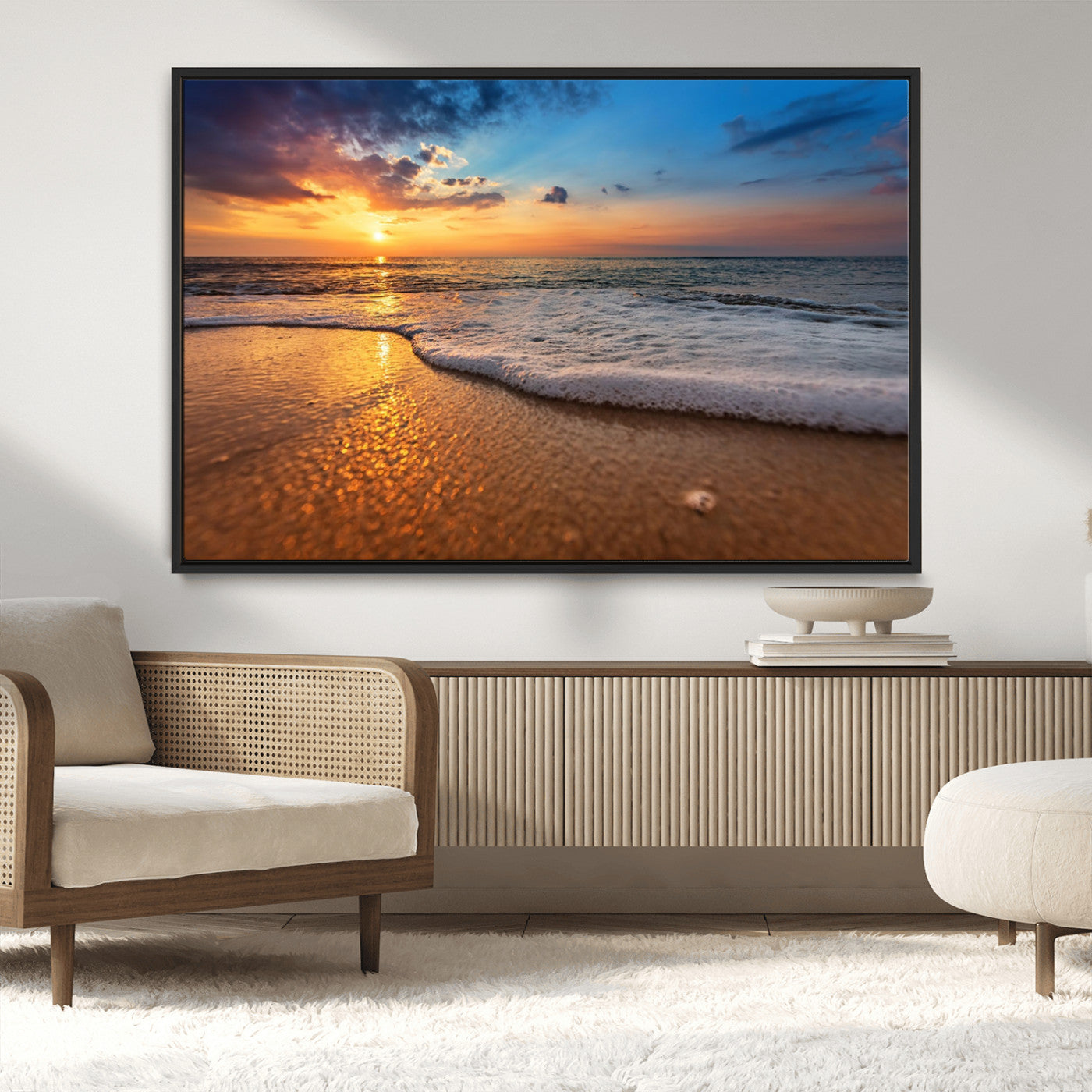 MGV-FC-36X24 - Sunset and Beach at Night Wall Art Canvas Print