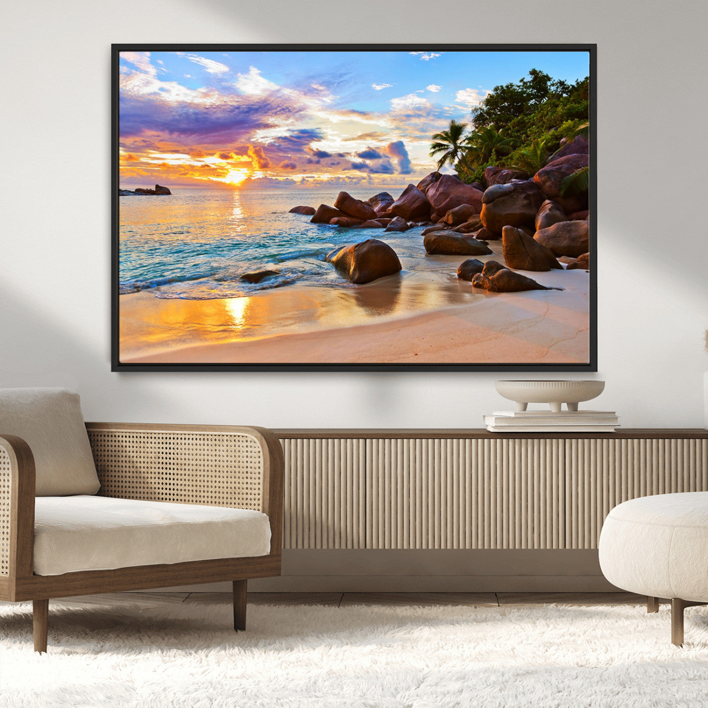 MGV-FC-36X24 - Tropical Island Beach Sunset Canvas Print