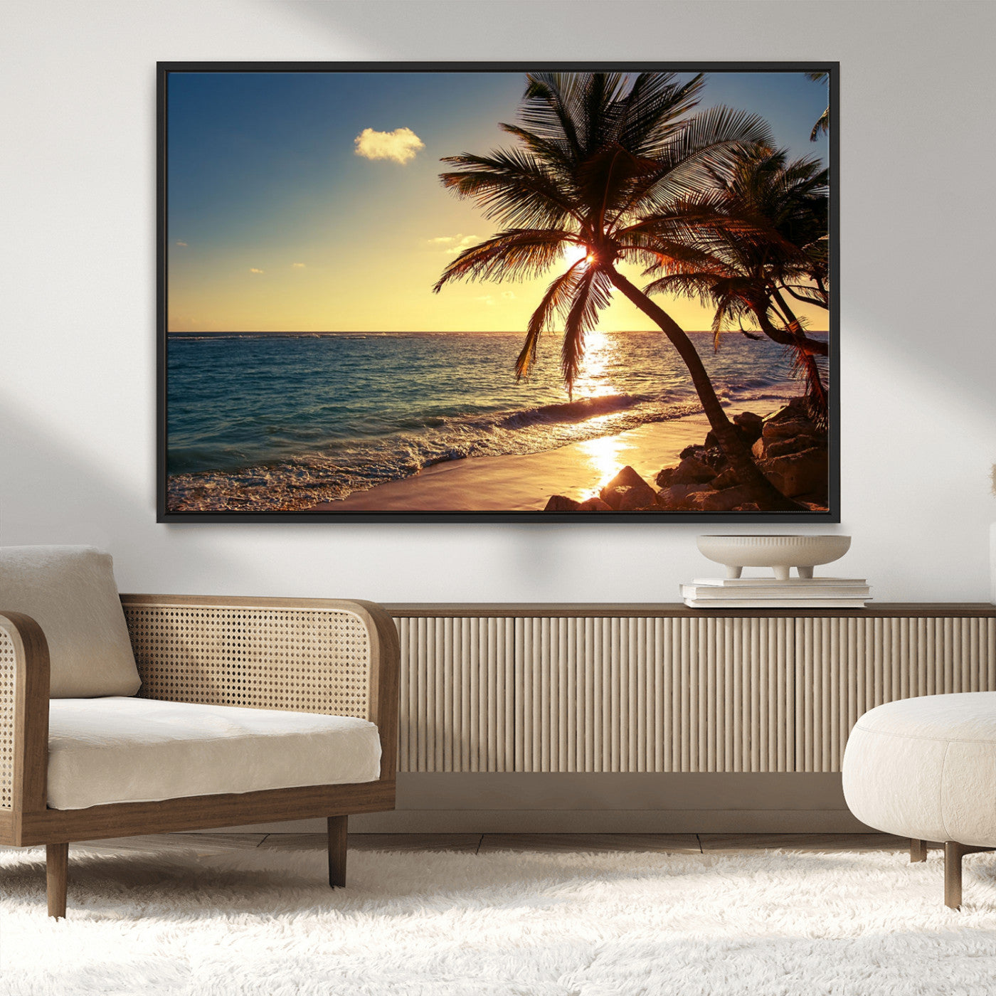 MGV-FC-36X24 - Sunset Palm Trees Wall Art Canvas Print